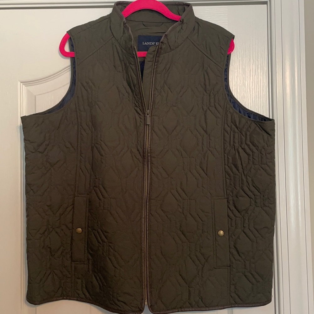 Lands end army/hunter green vest